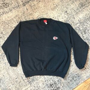 Reebok Kansas City Chiefs Vintage 90s Black Embroidered Crewneck Sweatshirt XL